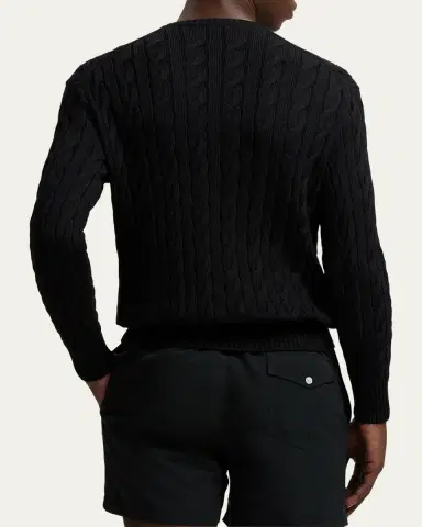 Ralph Lauren Purple Label Men's The Iconic Cable-Knit Sweater | Thumbnail 3 Ralph Lauren Purple Label Men's The Iconic Cable-Knit Sweater | Thumbnail 3