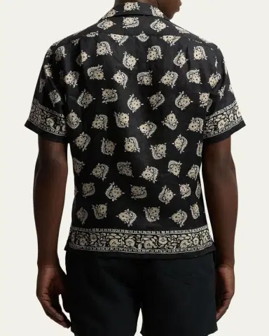 Ralph Lauren Purple Label Men's Paisley-Print Linen Camp Shirt | Thumbnail 3 Ralph Lauren Purple Label Men's Paisley-Print Linen Camp Shirt | Thumbnail 3