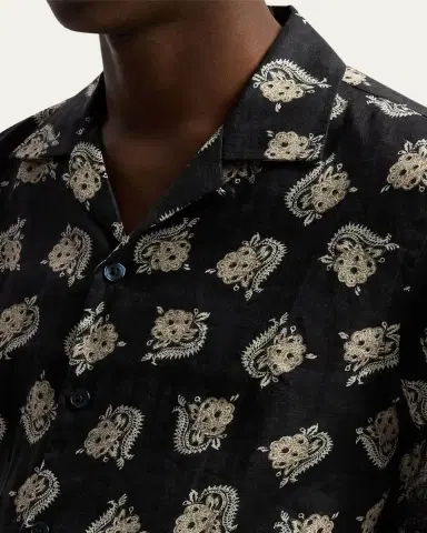 Ralph Lauren Purple Label Men's Paisley-Print Linen Camp Shirt | Thumbnail 5 Ralph Lauren Purple Label Men's Paisley-Print Linen Camp Shirt | Thumbnail 5