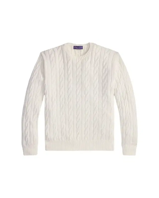 Men's Cotton and Silk Cable Knit Crewneck Sweater Men's Cotton and Silk Cable Knit Crewneck Sweater