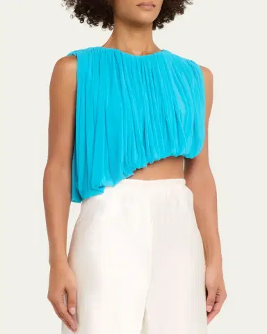 Ronny Kobo Chelly Sleeveless Asymmetric Draped Jersey Top | Thumbnail 4 Ronny Kobo Chelly Sleeveless Asymmetric Draped Jersey Top | Thumbnail 4