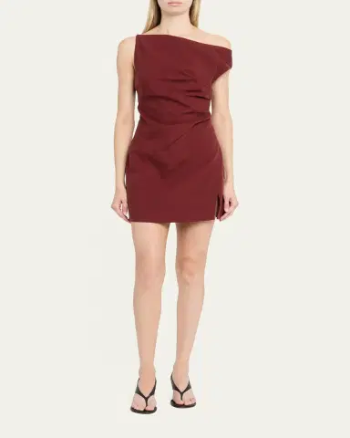 Ronny Kobo Winnie One-Shoulder Draped Mini Dress | Thumbnail 2 Ronny Kobo Winnie One-Shoulder Draped Mini Dress | Thumbnail 2