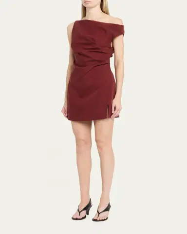 Ronny Kobo Winnie One-Shoulder Draped Mini Dress | Thumbnail 4 Ronny Kobo Winnie One-Shoulder Draped Mini Dress | Thumbnail 4