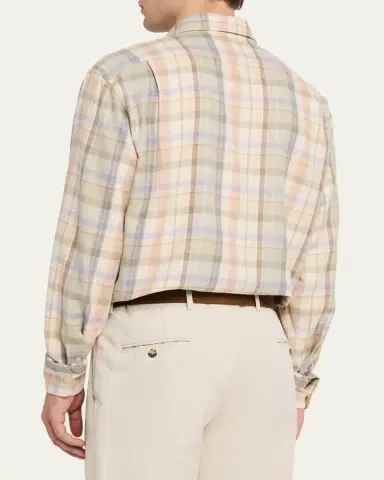 Ralph Lauren Purple Label Plaid Hemp-Cotton Shirt | Thumbnail 3 Ralph Lauren Purple Label Plaid Hemp-Cotton Shirt | Thumbnail 3