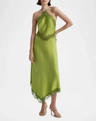 A.L.C. Lucia Satin & Lace Midi Dress | Thumbnail 2 A.L.C. Lucia Satin & Lace Midi Dress | Thumbnail 2
