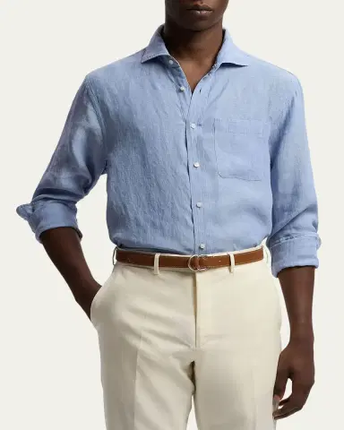 Ralph Lauren Purple Label Linen Chambray Shirt | Thumbnail 4 Ralph Lauren Purple Label Linen Chambray Shirt | Thumbnail 4