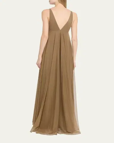 Ronny Kobo Chrissina Plunging Tulle Gown | Thumbnail 3 Ronny Kobo Chrissina Plunging Tulle Gown | Thumbnail 3