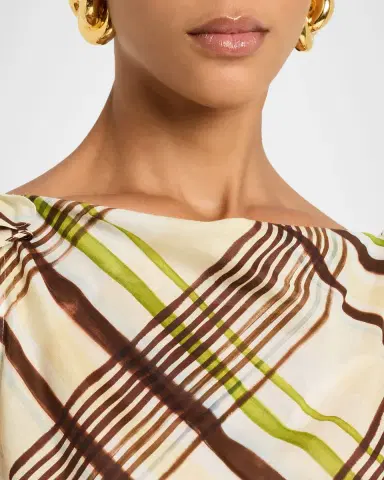 A.L.C. Dylan Plaid Shoulder-Tie Top | Thumbnail 5 A.L.C. Dylan Plaid Shoulder-Tie Top | Thumbnail 5