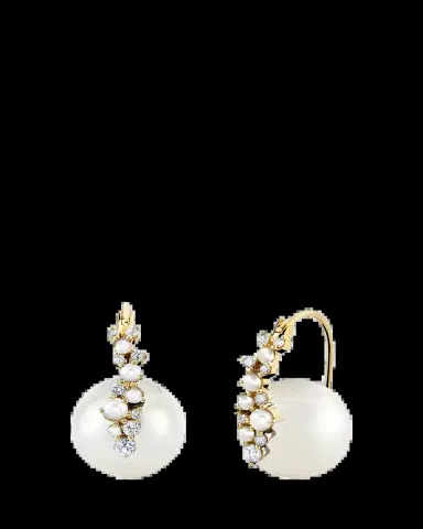 Sydney Evan 14K Diamond and Pearl Cocktail Earrings | Thumbnail 2 Sydney Evan 14K Diamond and Pearl Cocktail Earrings | Thumbnail 2