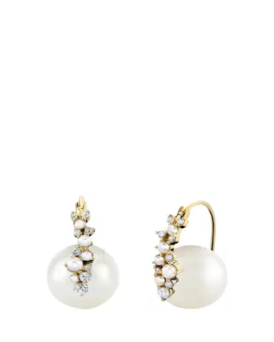 Sydney Evan 14K Diamond and Pearl Cocktail Earrings | Thumbnail 1 Sydney Evan 14K Diamond and Pearl Cocktail Earrings | Thumbnail 1