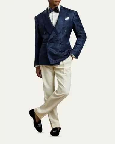 Ralph Lauren Purple Label Men's NM x RL French Cuff Linen Tuxedo Shirt | Thumbnail 2 Ralph Lauren Purple Label Men's NM x RL French Cuff Linen Tuxedo Shirt | Thumbnail 2