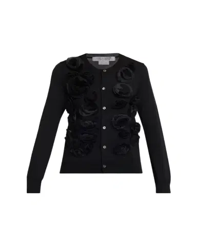 Comme des Garçons Comme des Garçons Rosette Wool Crewneck Sweater | Thumbnail 1 Comme des Garçons Comme des Garçons Rosette Wool Crewneck Sweater | Thumbnail 1