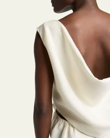 Balenciaga Sleeveless Bow Draped-Back Cutout Midi Dress | Thumbnail 5 Balenciaga Sleeveless Bow Draped-Back Cutout Midi Dress | Thumbnail 5