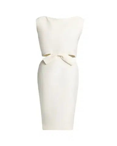 Balenciaga Sleeveless Bow Draped-Back Cutout Midi Dress | Thumbnail 1 Balenciaga Sleeveless Bow Draped-Back Cutout Midi Dress | Thumbnail 1