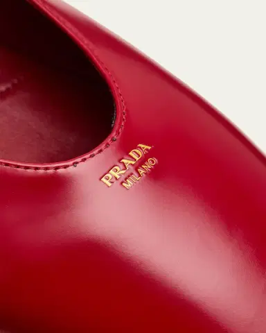 Prada Brushed Leather Ballerina Flats | Thumbnail 5 Prada Brushed Leather Ballerina Flats | Thumbnail 5