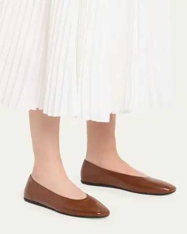 Prada Brushed Leather Ballerina Flats | Thumbnail 6 Prada Brushed Leather Ballerina Flats | Thumbnail 6