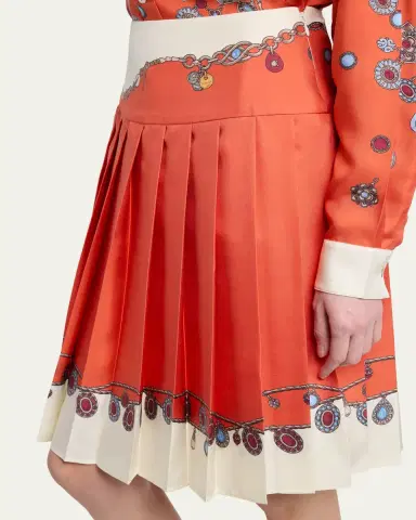 Versace Printed Silk Twill Skirt | Thumbnail 5 Versace Printed Silk Twill Skirt | Thumbnail 5