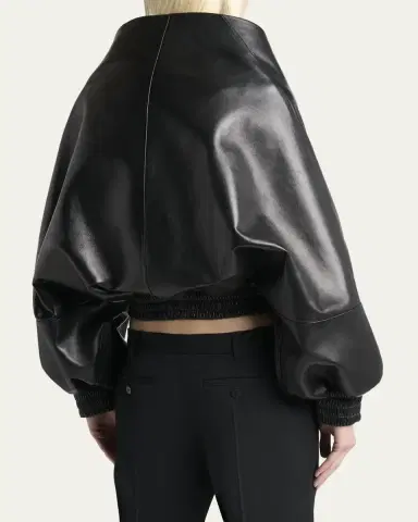Balenciaga Structured Leather Wrap Jacket | Thumbnail 3 Balenciaga Structured Leather Wrap Jacket | Thumbnail 3