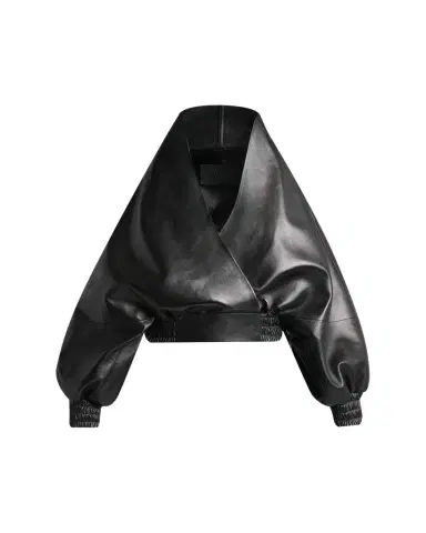 Balenciaga Structured Leather Wrap Jacket | Thumbnail 1 Balenciaga Structured Leather Wrap Jacket | Thumbnail 1