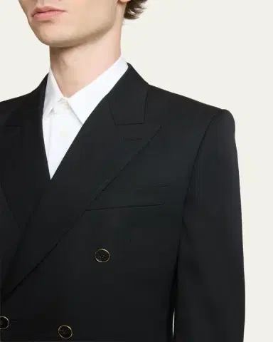 Givenchy Men's Wool Gabardine Double-Breasted Jacket | Thumbnail 5 Givenchy Men's Wool Gabardine Double-Breasted Jacket | Thumbnail 5