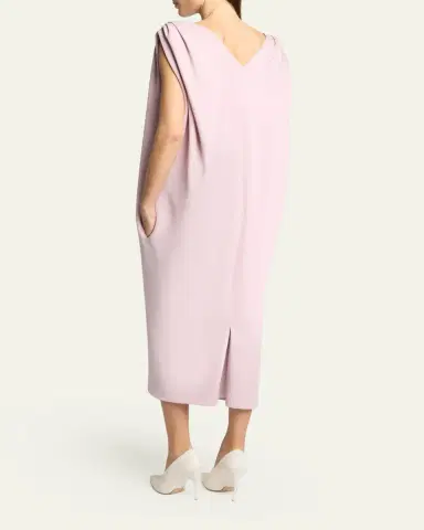 Balenciaga Gathered-Shoulder High-Neck Midi Sack Dress | Thumbnail 3 Balenciaga Gathered-Shoulder High-Neck Midi Sack Dress | Thumbnail 3