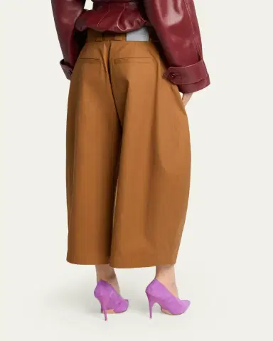 Balenciaga Pleated Barrel-Leg Ankle Bermuda Pants | Thumbnail 3 Balenciaga Pleated Barrel-Leg Ankle Bermuda Pants | Thumbnail 3