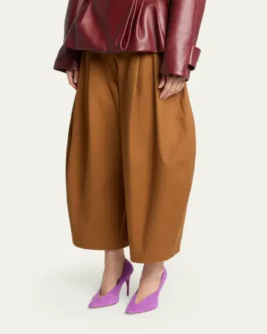 Balenciaga Pleated Barrel-Leg Ankle Bermuda Pants | Thumbnail 4 Balenciaga Pleated Barrel-Leg Ankle Bermuda Pants | Thumbnail 4