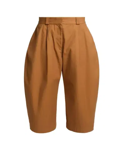 Balenciaga Pleated Barrel-Leg Ankle Bermuda Pants | Thumbnail 1 Balenciaga Pleated Barrel-Leg Ankle Bermuda Pants | Thumbnail 1