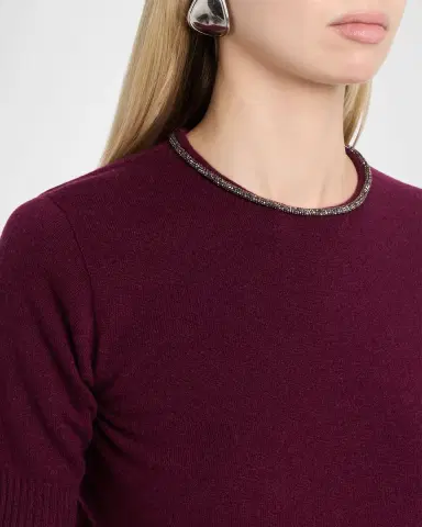 Giorgio Armani Embellished Short-Sleeve Cashmere Crewneck Sweater | Thumbnail 4 Giorgio Armani Embellished Short-Sleeve Cashmere Crewneck Sweater | Thumbnail 4