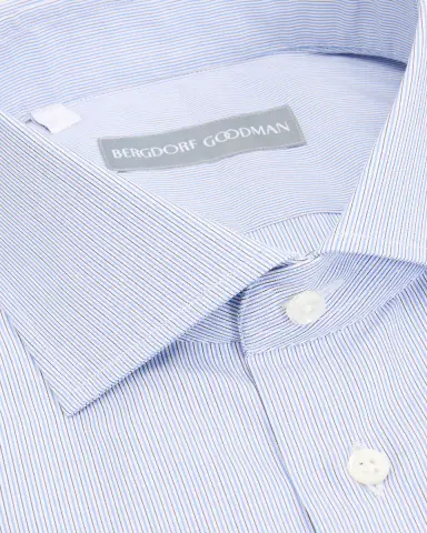 Bergdorf Goodman Men's Cotton Pencil Stripe Spread Collar Dress Shirt | Thumbnail 2 Bergdorf Goodman Men's Cotton Pencil Stripe Spread Collar Dress Shirt | Thumbnail 2