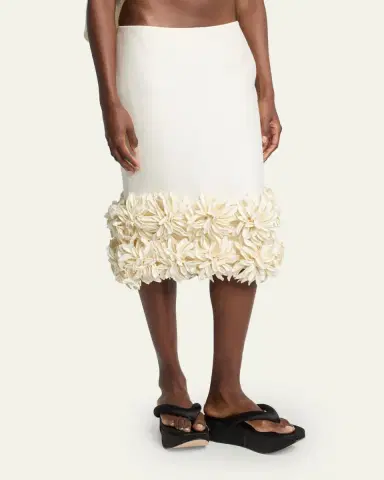 Balenciaga Pointy Flower Midi Pencil Skirt | Thumbnail 4 Balenciaga Pointy Flower Midi Pencil Skirt | Thumbnail 4