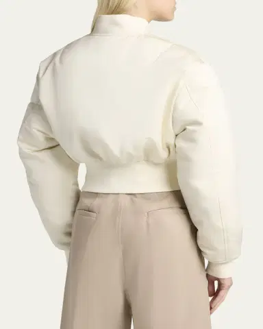 Balenciaga Padded Faille Crop Bomber Jacket | Thumbnail 3 Balenciaga Padded Faille Crop Bomber Jacket | Thumbnail 3