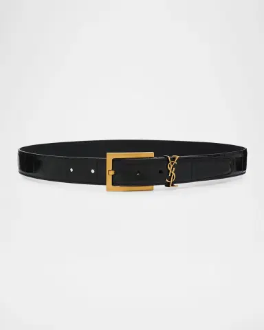 Saint Laurent Cassandre Belt in Eel Leather | Thumbnail 3 Saint Laurent Cassandre Belt in Eel Leather | Thumbnail 3