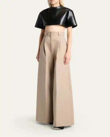 Balenciaga High-Rise Pleated Wide-Leg Pants | Thumbnail 2 Balenciaga High-Rise Pleated Wide-Leg Pants | Thumbnail 2