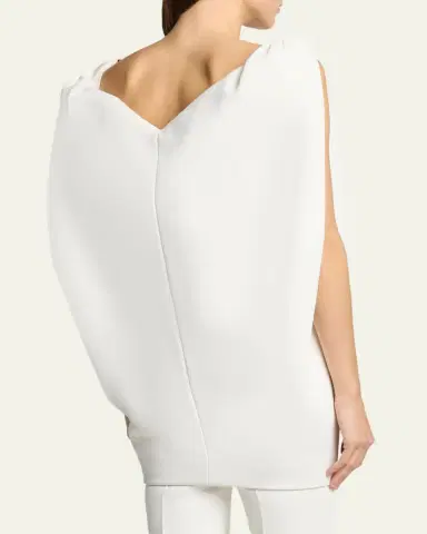 Balenciaga Gathered-Shoulder High-Neck Mini Sack Dress | Thumbnail 3 Balenciaga Gathered-Shoulder High-Neck Mini Sack Dress | Thumbnail 3