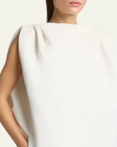 Balenciaga Gathered-Shoulder High-Neck Mini Sack Dress | Thumbnail 5 Balenciaga Gathered-Shoulder High-Neck Mini Sack Dress | Thumbnail 5