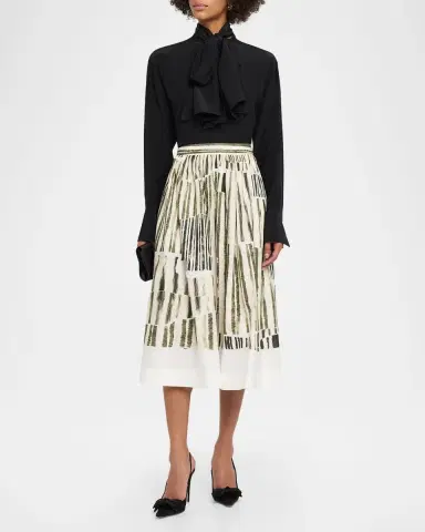 Jason Wu Collection Stripe Collage A-Line Midi Skirt | Thumbnail 2 Jason Wu Collection Stripe Collage A-Line Midi Skirt | Thumbnail 2