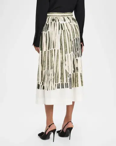 Jason Wu Collection Stripe Collage A-Line Midi Skirt | Thumbnail 3 Jason Wu Collection Stripe Collage A-Line Midi Skirt | Thumbnail 3