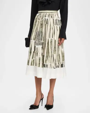 Jason Wu Collection Stripe Collage A-Line Midi Skirt | Thumbnail 4 Jason Wu Collection Stripe Collage A-Line Midi Skirt | Thumbnail 4