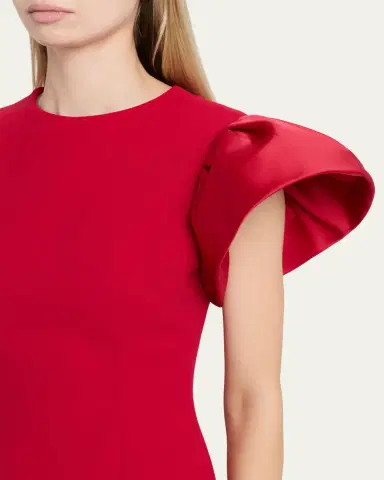 Rickie Freeman for Teri Jon Flounce-Sleeve Crepe Sheath Dress | Thumbnail 5 Rickie Freeman for Teri Jon Flounce-Sleeve Crepe Sheath Dress | Thumbnail 5