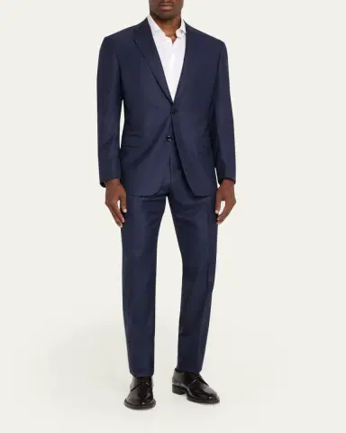 Giorgio Armani Men's Soft Line Textured Wool Two-Piece Suit | Thumbnail 2 Giorgio Armani Men's Soft Line Textured Wool Two-Piece Suit | Thumbnail 2