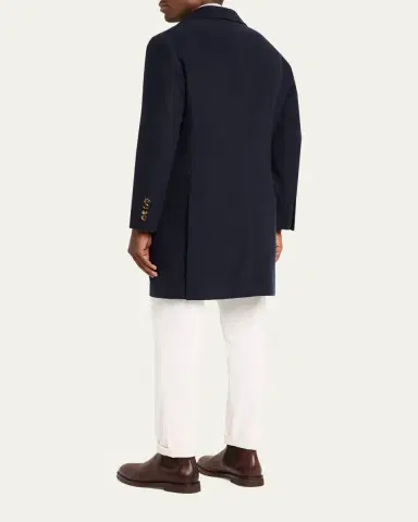 Brunello Cucinelli Men's Cashmere Single-Breasted Topcoat | Thumbnail 3 Brunello Cucinelli Men's Cashmere Single-Breasted Topcoat | Thumbnail 3