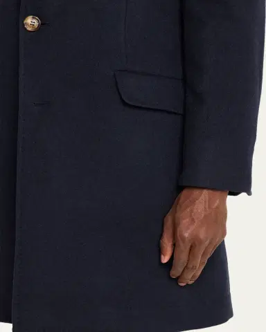 Brunello Cucinelli Men's Cashmere Single-Breasted Topcoat | Thumbnail 5 Brunello Cucinelli Men's Cashmere Single-Breasted Topcoat | Thumbnail 5