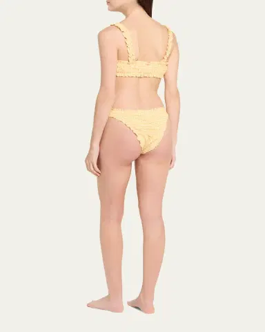 Simkhai Evander Ruched Gingham Seersucker Bikini Top | Thumbnail 3 Simkhai Evander Ruched Gingham Seersucker Bikini Top | Thumbnail 3