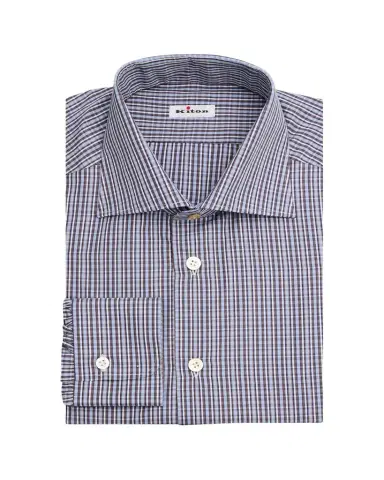 Kiton Men's Cotton Plaid Dress Shirt | Thumbnail 1 Kiton Men's Cotton Plaid Dress Shirt | Thumbnail 1