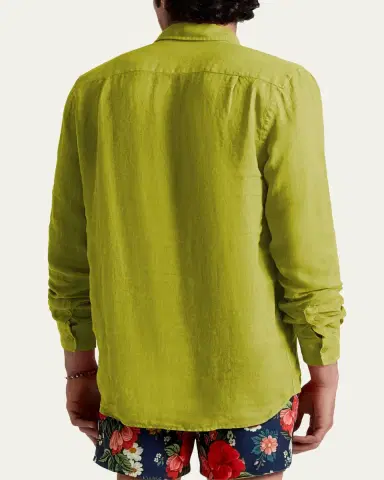 Vilebrequin Men's Long-Sleeve Button-Down Linen Shirt | Thumbnail 2 Vilebrequin Men's Long-Sleeve Button-Down Linen Shirt | Thumbnail 2