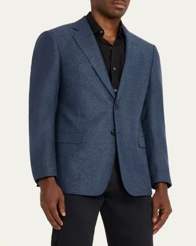 Giorgio Armani Men's Soft Line Chevron Single-Breasted Sport Coat | Thumbnail 4 Giorgio Armani Men's Soft Line Chevron Single-Breasted Sport Coat | Thumbnail 4
