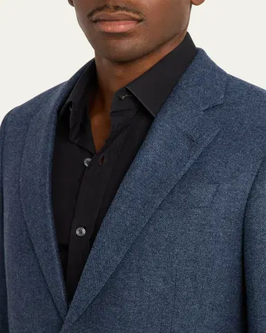Giorgio Armani Men's Soft Line Chevron Single-Breasted Sport Coat | Thumbnail 5 Giorgio Armani Men's Soft Line Chevron Single-Breasted Sport Coat | Thumbnail 5