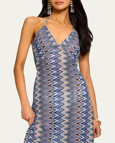 Ramy Brook Delilah Chevron Halter Maxi Dress | Thumbnail 4 Ramy Brook Delilah Chevron Halter Maxi Dress | Thumbnail 4