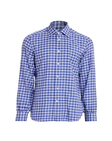 Kiton Men's Cotton and Cashmere Plaid Button-Down Shirt | Thumbnail 1 Kiton Men's Cotton and Cashmere Plaid Button-Down Shirt | Thumbnail 1